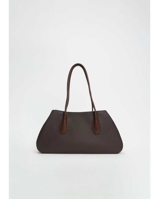 The Row White Alger Leather Shoulder Bag