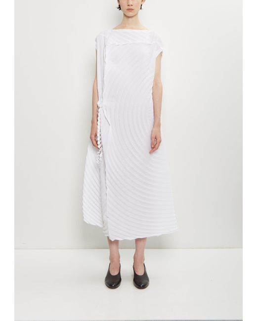 Issey Miyake White Paper Bag Pleats Dress
