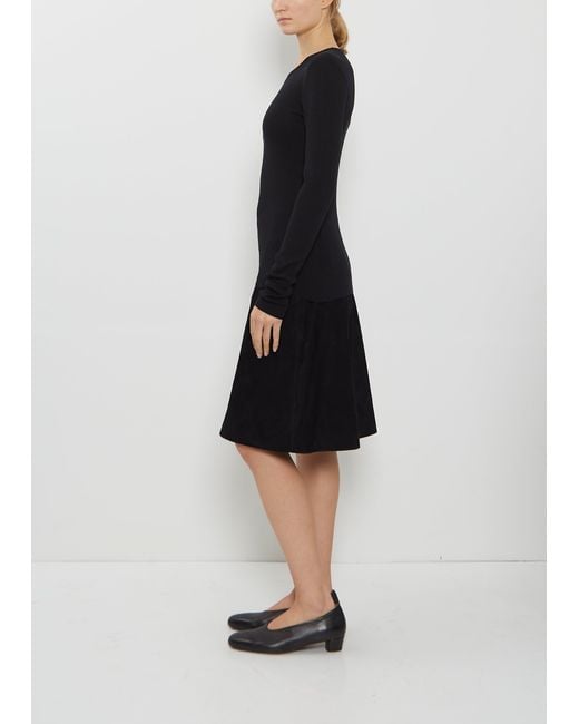 Totême  Black Suede A-line Skirt