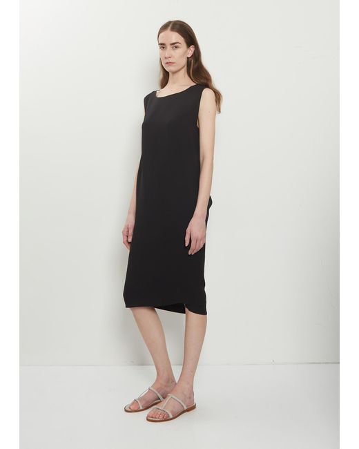 Dusan White Drape Back Silk Dress