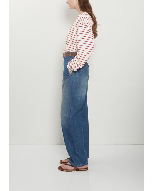 Plan C Blue Belt Denim Trousers