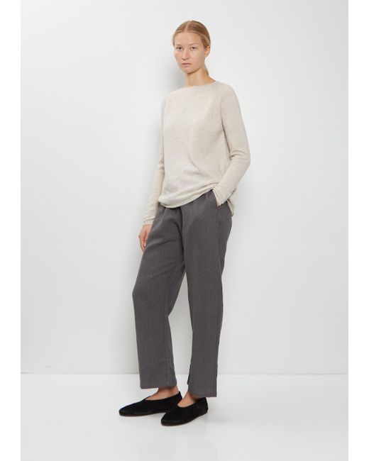 Apuntob White Silk Cashmere Crewneck Sweater