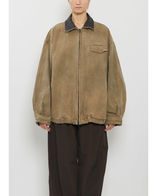 Ssstein Natural Cotton Whip Chord Vintage Zip Jacket