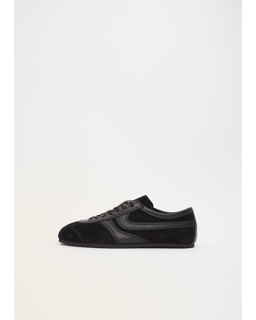 Dries Van Noten White Suede Leather Trainer