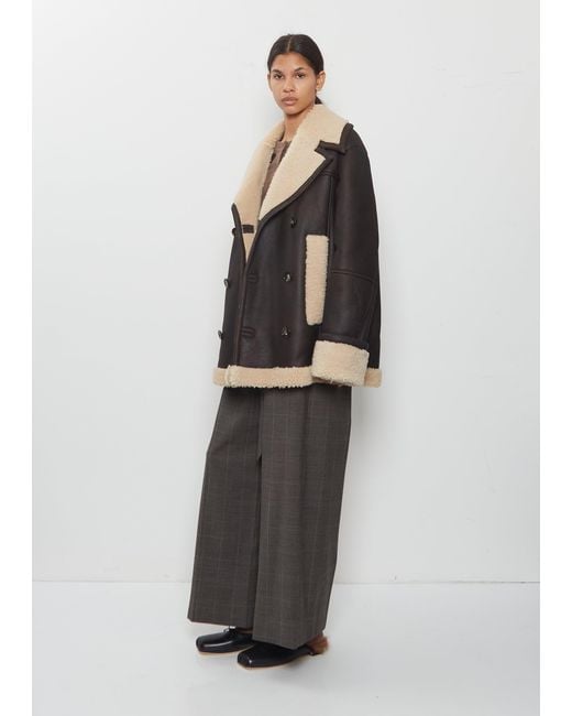 Simone Rocha Black Shearling Aviator Jacket