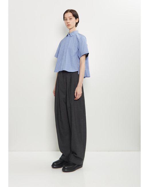 Sacai Blue Cotton Poplin Shirt