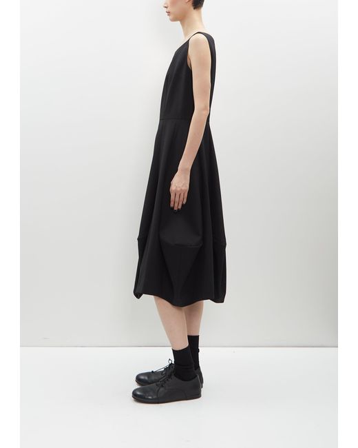 Comme des Garçons Black Wool Gabardine Sleeveless Dress