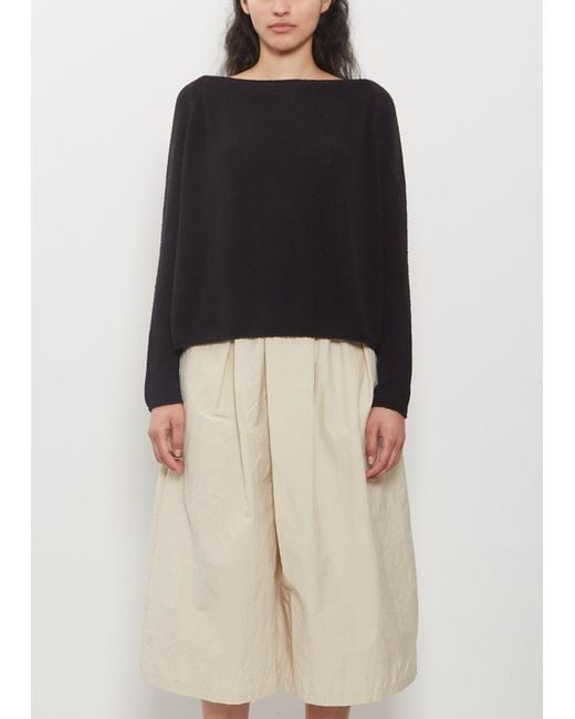 Apuntob Black Wild Silk Boatneck Sweater
