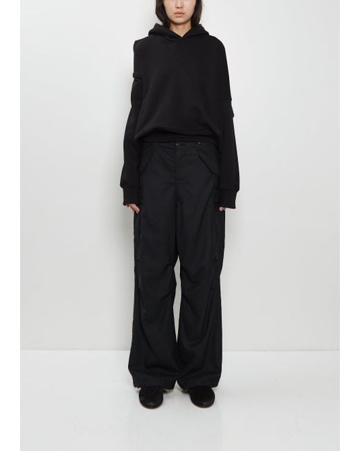 Junya Watanabe Black Wool Serge Cargo Pants