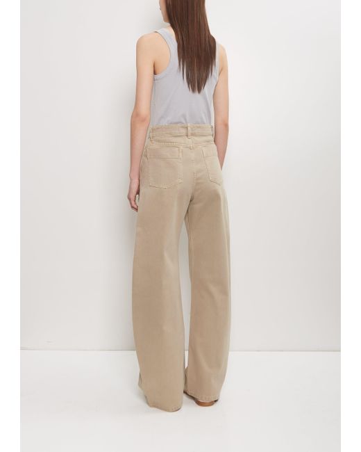 Lemaire White Denim High Waisted Curved Pants
