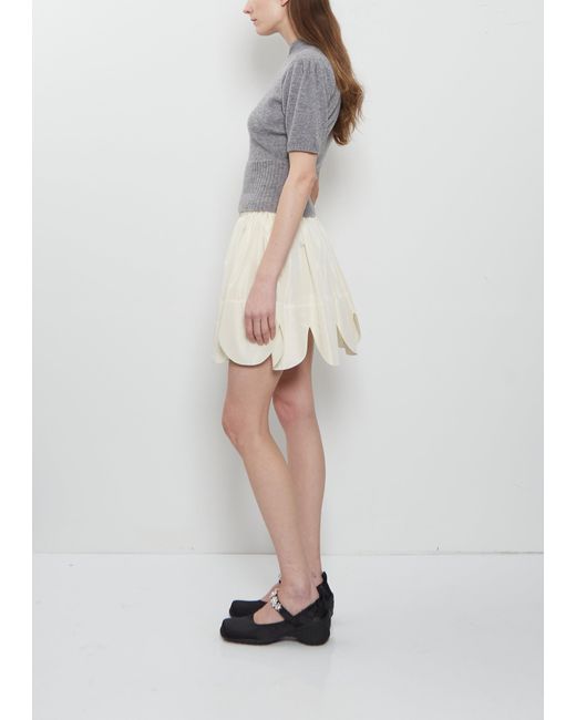 Simone Rocha White Petal Hem Mini Skirt