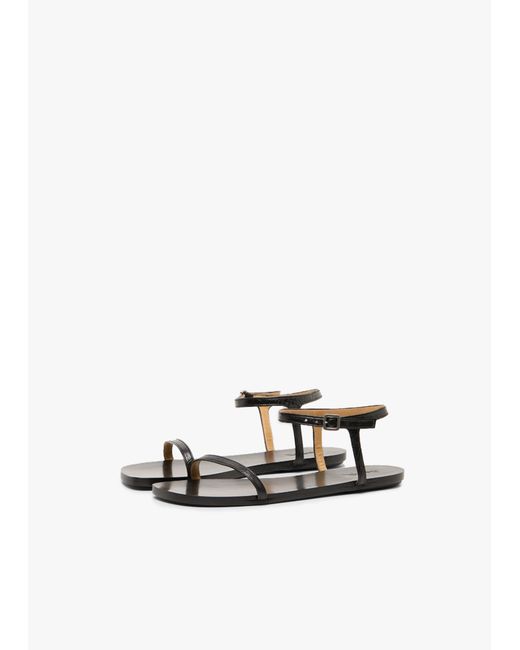 Marsèll White Sotille Ankle Strap Leather Sandals