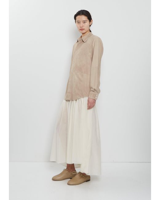 Lauren Manoogian Natural Suede Paneled Shirt