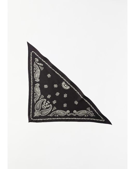 Margaret Howell Black Graphic Bandana Scarf