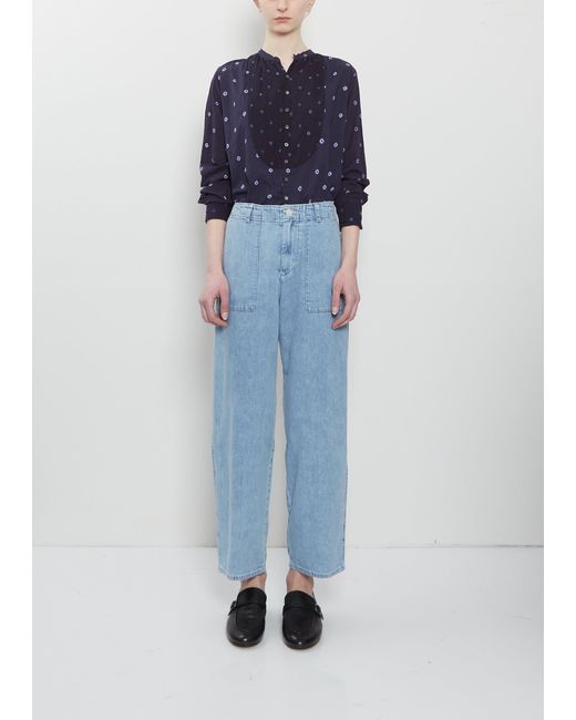 Pas De Calais Blue Natural Denim Baker Pants