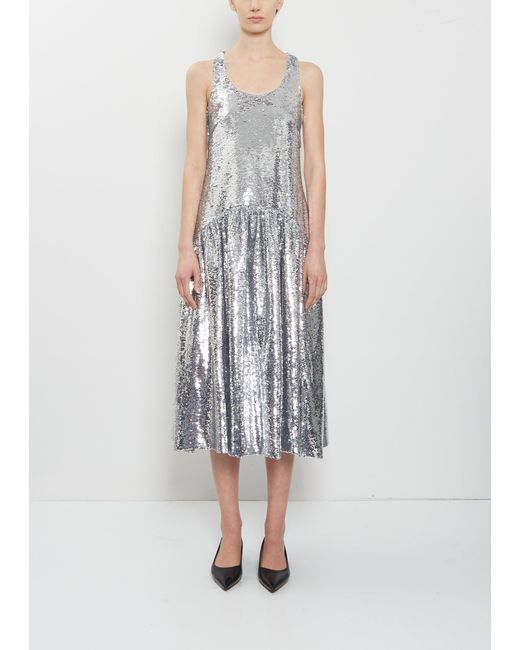 Simone Rocha White Flounce Sequins Dress