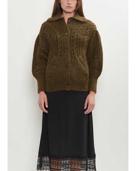 Simone Rocha Women's Brown Sculpted Chunky Knit Cardigan