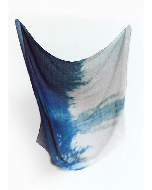 Casey Casey Blue Exclusive Silk Cashmere Scarf