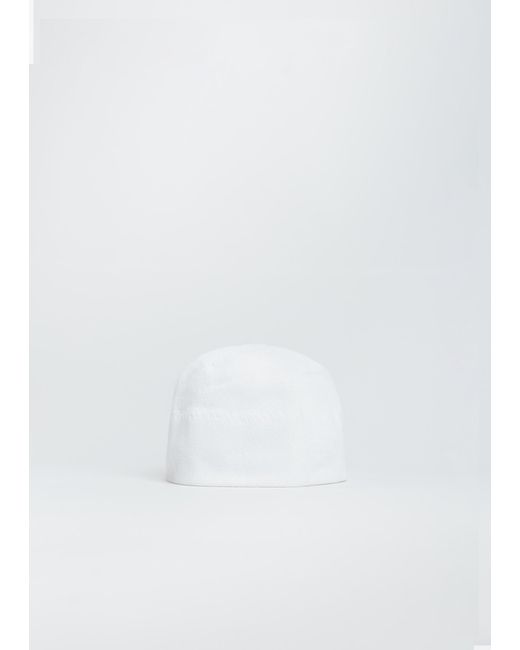 Scha White Double Edge Cotton Zz Beanie