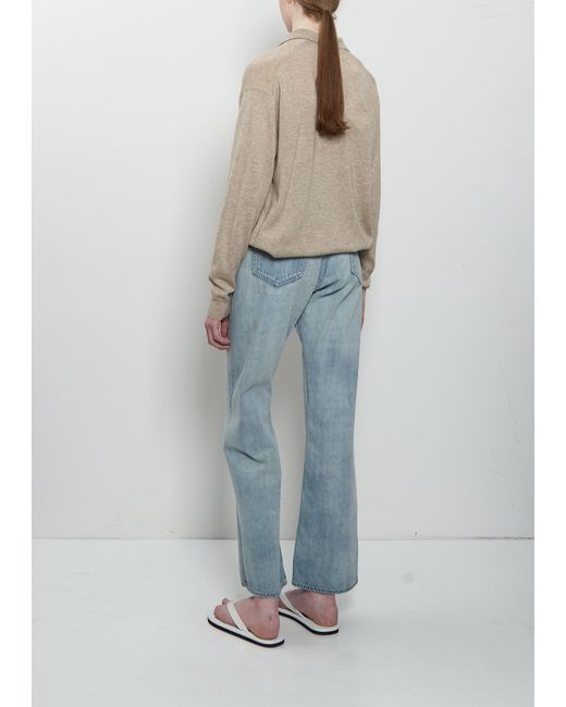 Auralee Blue Faded Selvedge Light Denim Pants