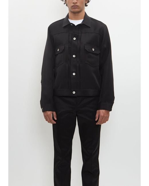 Sacai Men Double Faced Silk Cotton Jacket in Black | Lyst