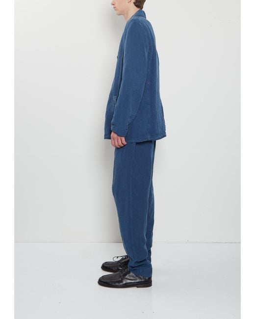 Casey Casey Blue U Courte Linen Jacket