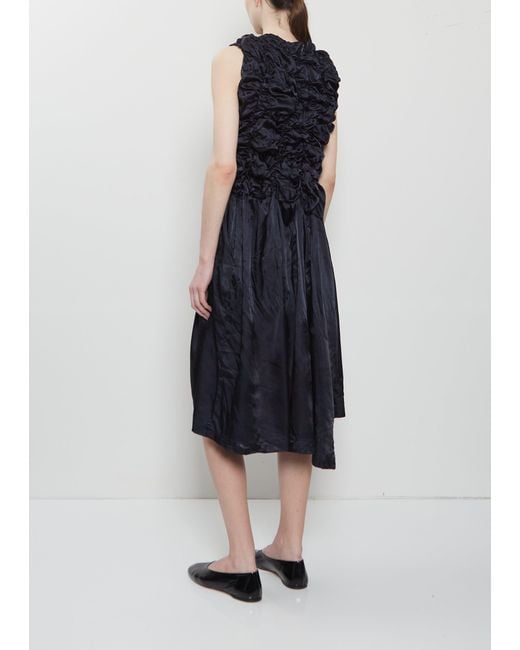 Comme des Garçons Blue Satin Sleeveless Dress