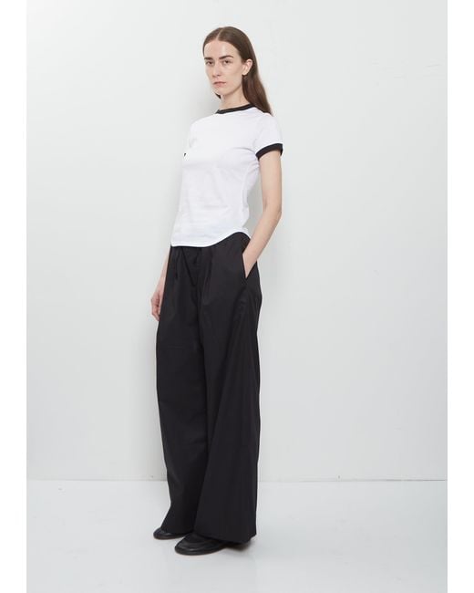 Meta Campania Collective White Lucy Curved Hem Fitted T Shirt