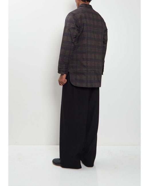 Yohji Yamamoto Black Plaid Padded Cotton Shirt
