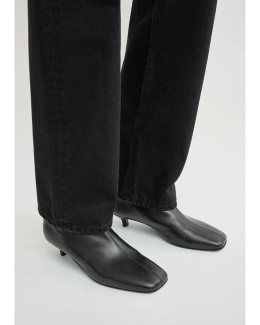 Totême  Black Leather Day Ankle Boots
