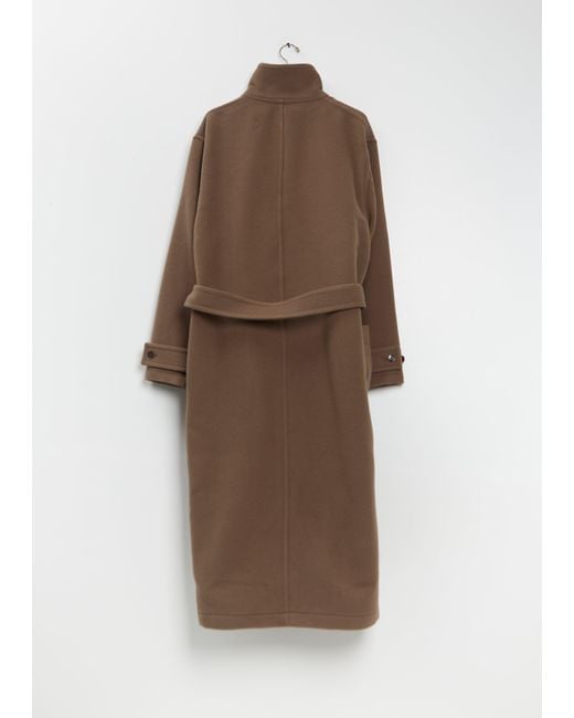 Lemaire Brown Wrap Wool Coat