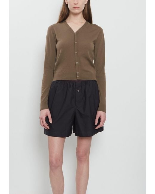 Lemaire White V-neck Buttoned Wool Cardigan