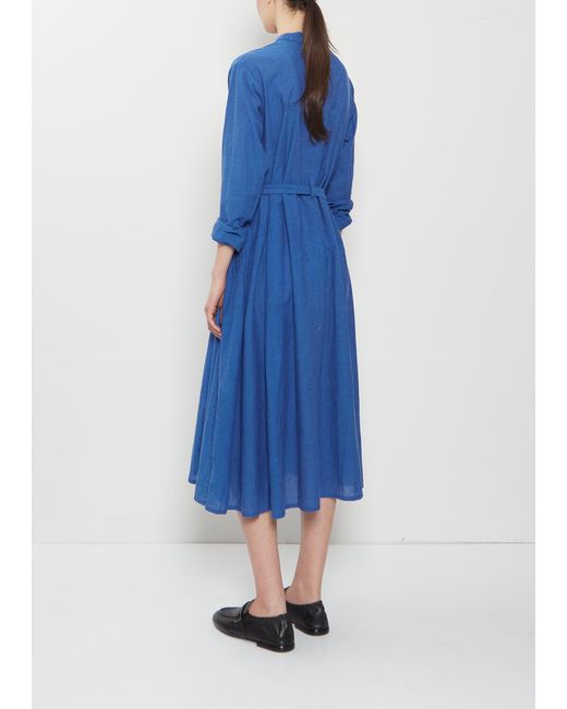 Pas De Calais Blue Organic Cotton Shirt Dress