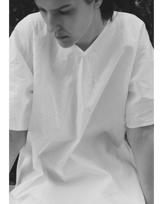 Sofie D'Hoore White Disa Cotton V-neck Dress