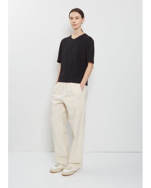 MHL by Margaret Howell Black Simple Cotton Linen T-shirt
