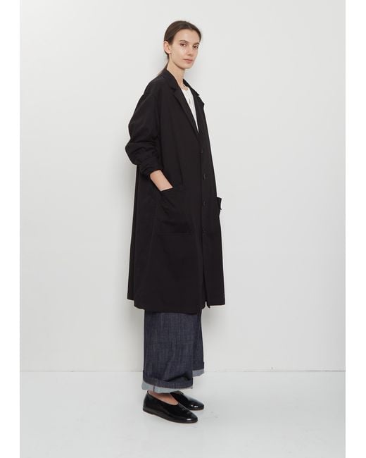 Y's Yohji Yamamoto Black Asymmetric Long Cotton Jacket
