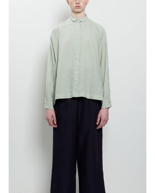 Arts & Science Blue Granny Box Linen Shirt