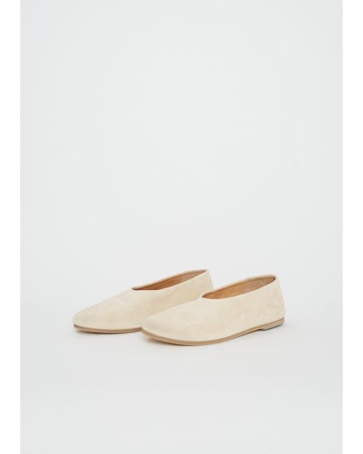 Marsèll White Coltellaccio Suede Ballerina Flats