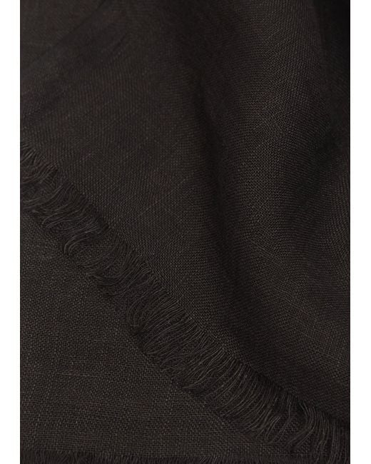 Denis Colomb Black Samba Solid Linen Shawl
