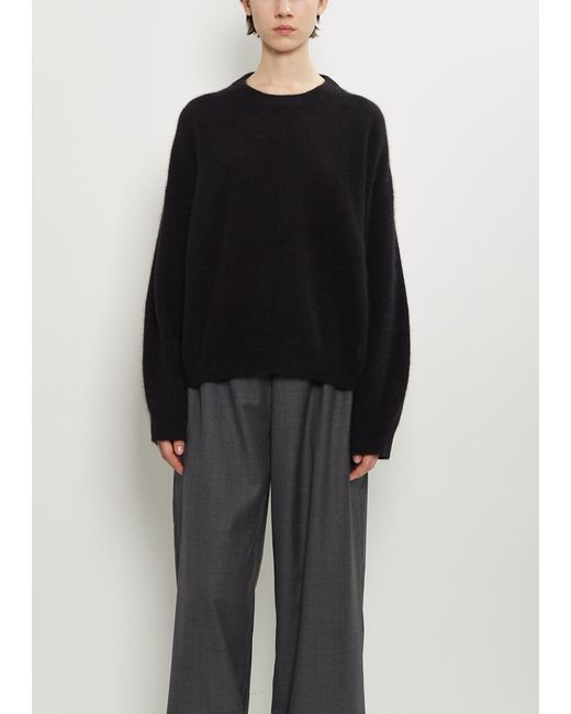Loulou de Saison Black Tristan Mercerized Wool Yak Sweater