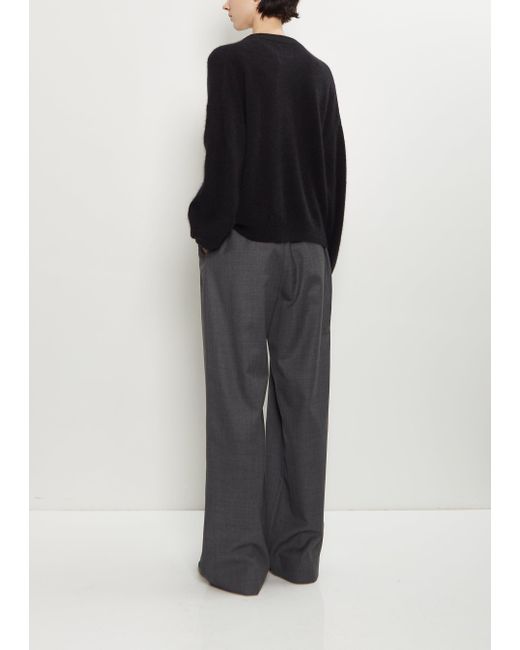 Loulou de Saison Black Tristan Mercerized Wool Yak Sweater