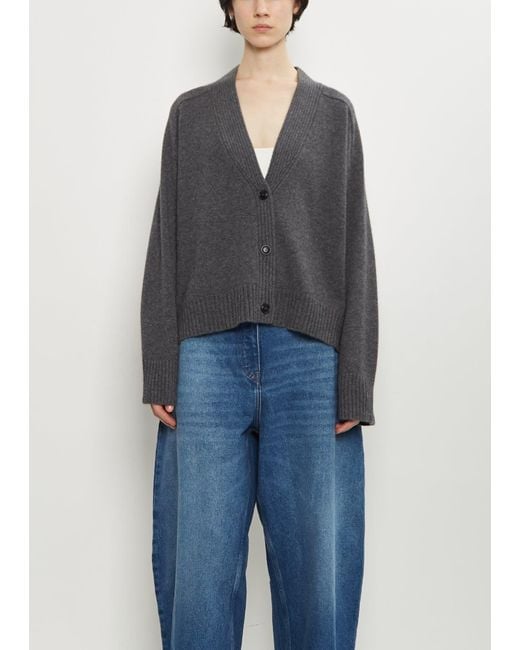 Loulou de Saison Blue Kaia Cashmere V-neck Cardigan