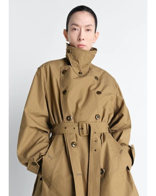 Lemaire Natural Cropped Cotton Trench
