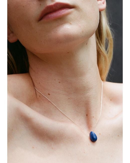 Sophie Buhai Black Tiny Lapis Egg Pendant