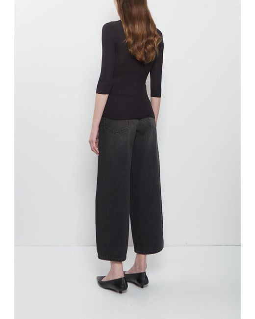 6397 Black Heirloom Cotton Silk Elbow Tee