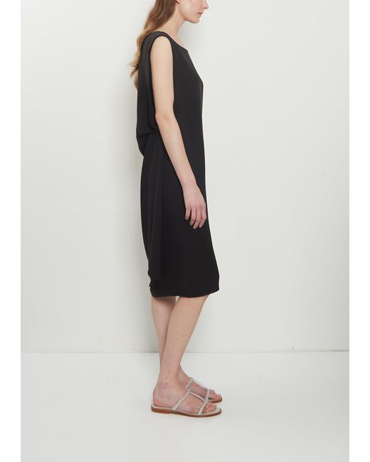 Dusan White Drape Back Silk Dress