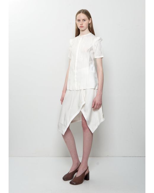 Lemaire White Creased Fitted Shirt