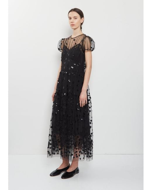 CECILIE BAHNSEN Black Nanna Tulle Dress