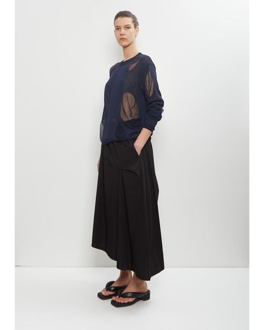 Yohji Yamamoto Blue Cotton Flax Open Knit Sweater