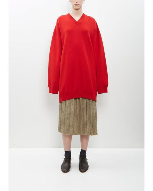 Marie Adam-Leenaerdt Natural Houndstooth Poly Pleated Skirt